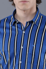 Blotch Printed Multi color Stripe Shirt