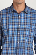 Blue Twill Check Shirt