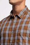 Brown Twill Check Shirt