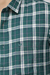 Green Slim Fit Cotton Multicolor Checks Shirt