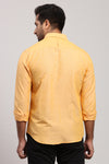 Orange Solid Linen Shirt