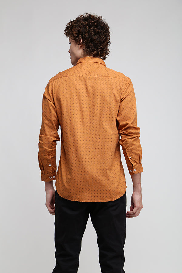 Amber Textured Stretch Printed Shirt
