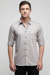 Light Grey Textured Printed Shirt