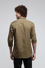 Olive Solid Stretch Shirt