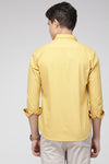 Mustard Slim Fit Peached Cotton Solid Shirt