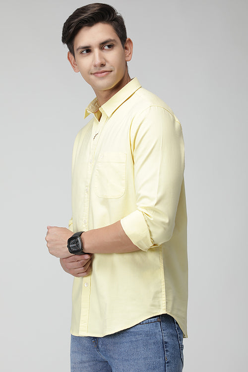 Yellow Oxford Solid Stretch Shirt