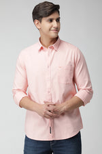 Pastel Pink Oxford Solid Stretch Shirt