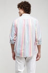 Pink Multicolor Oxford Vertical Stripe Shirt