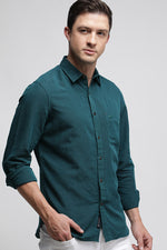 Pine Green Linen Cotton Shirt
