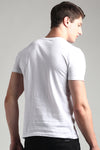 White Solid Jersey V-Neck Tees