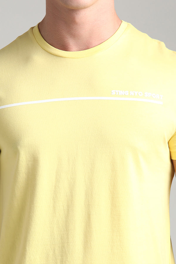 Yellow Graphic Printed Crew Neck