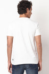 White Chest Graphic Printed Jersey Crew Neck Tees