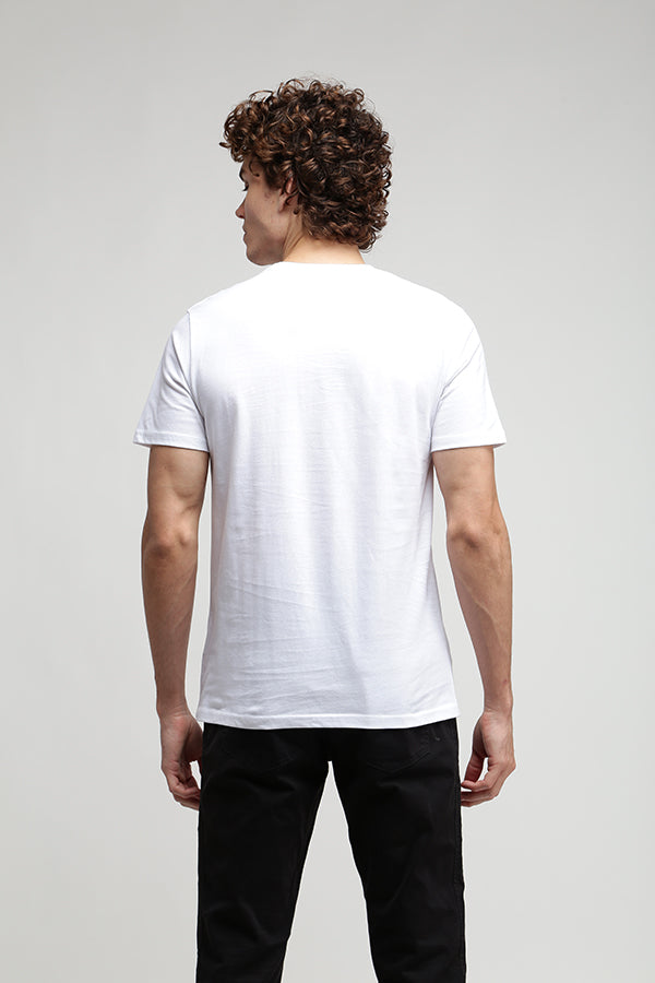 White Graphic Printed Tees
