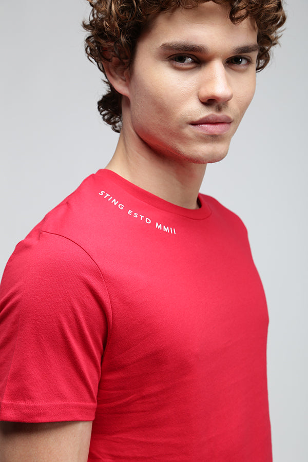 Red Graphic Printed Tees