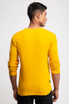 Yellow Textured Long Sleeve Henley
