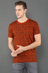 Orange Cheetah Print Knitted Tees