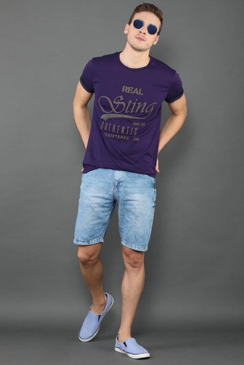 Authentic Violet Knitted Slim Fit Tees