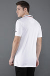 White Printed Short Sleeve Polo